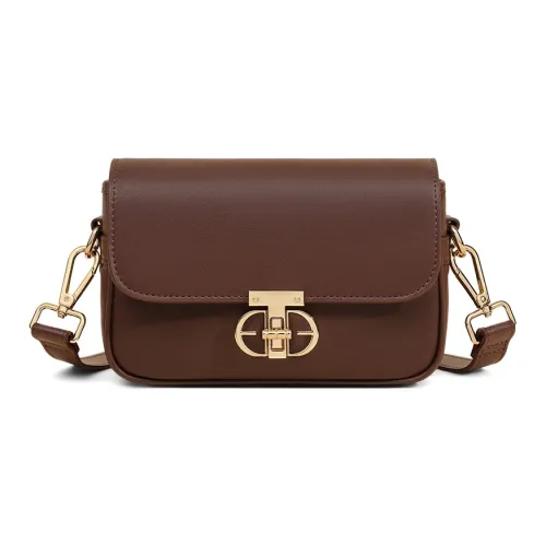 VINEY Сумка через плечо из коровьей кожи стандартная женская кофейного цвета