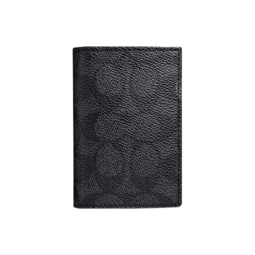 COACH Бифолд Холст и Кожа Держатель для Карт Мужской Черный