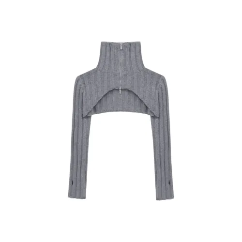 TREEMINGBIRD Высокий воротник Болеро Трикотаж Зип-ап Женский