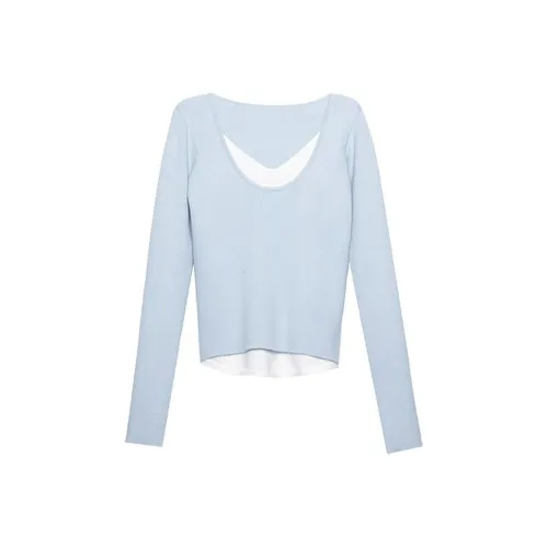 ZVJH Синий Женский Трикотаж