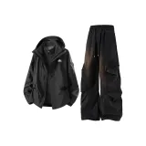 3-в-1 Комплект Одежды (Черная ветровка + Черные штаны)
