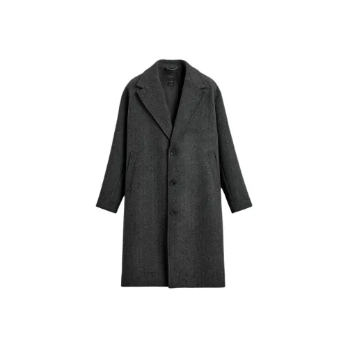 ZARA Мужское пальто угольно-серого цвета