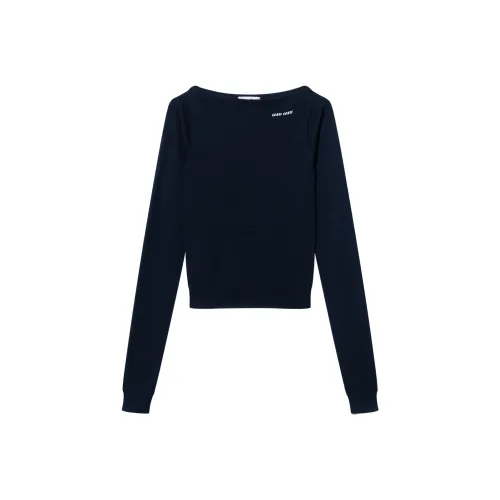 MIU MIU SS25 Свитер Женский Морской Синий