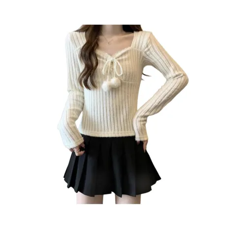 ZVJH Белый абрикос Женский трикотаж