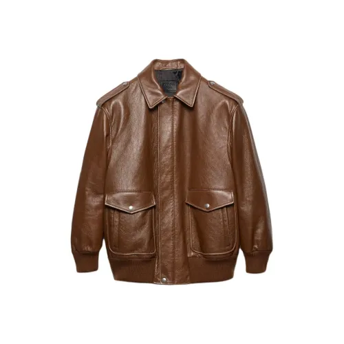PRADA Коричневые Женские Кожаные Куртки