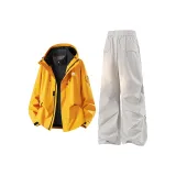 Комплект одежды (Желтая ветровка + Бежево-серые штаны)