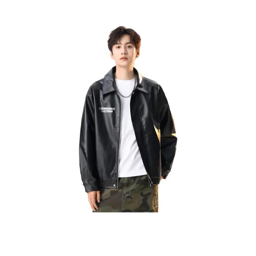 CCAABB Черный Унисекс Кожаные куртки