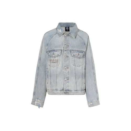 TCH Джинсовая Светло-Синяя Унисекс Джинсовая Куртка