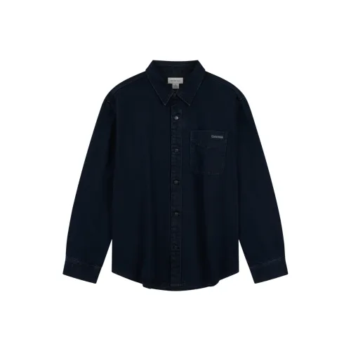 Calvin Klein EF7 Темно-синий деним Мужская рубашка