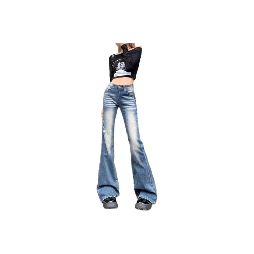 SRCG Винтажные синие женские джинсы