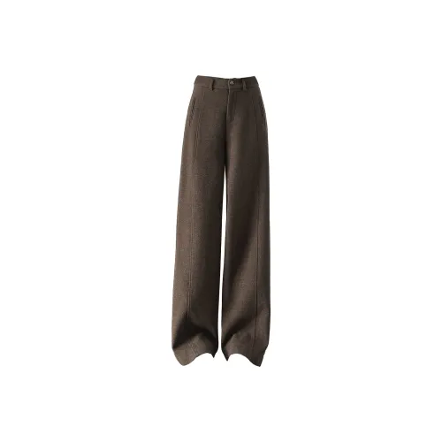 Weixi Темный кофейный женские повседневные брюки