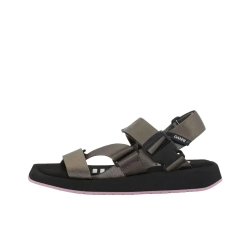 GANNI Пляжные сандалии Женские Серый Черный