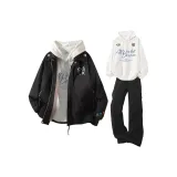 Янтарный Черный+Белый Свитшот+Черные Штаны