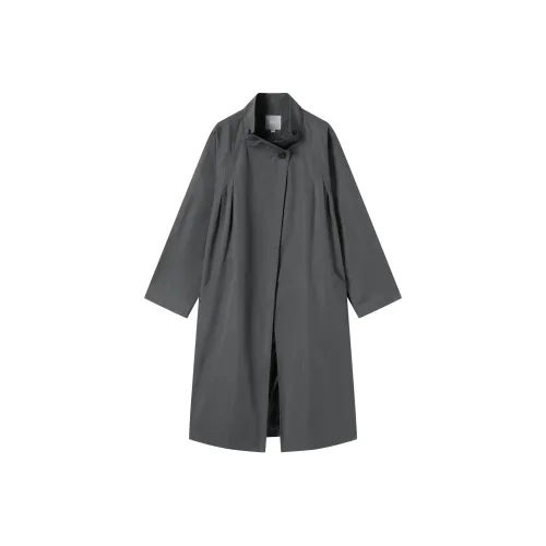 DIALOGUE Темный плиточный серый женский тренч