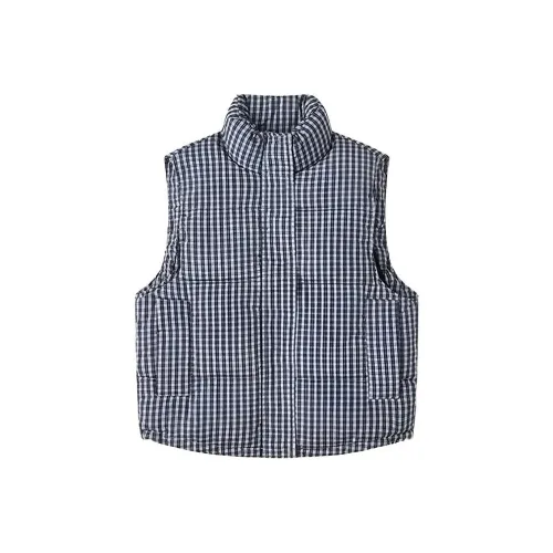 THINGYLAB Blue Plaid Men's Vest THINGYLAB Синий Клетка Мужской Жилеты