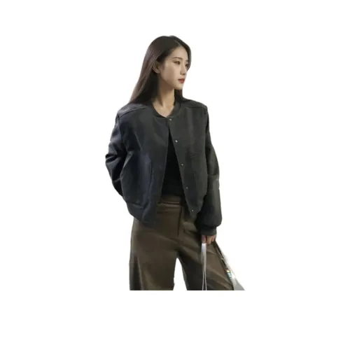 ЮЙЧЖАОЛИНЬ Темно-серый Женский Короткий Пальто