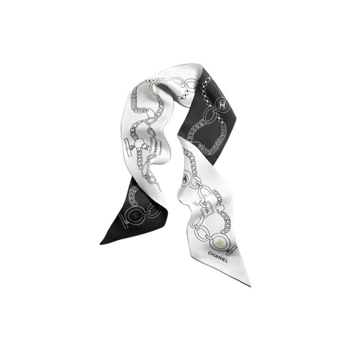 Шелковые шарфы Chanel унисекс белые