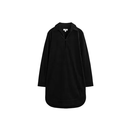 COS Черный Женский Длинный Рукав Платья