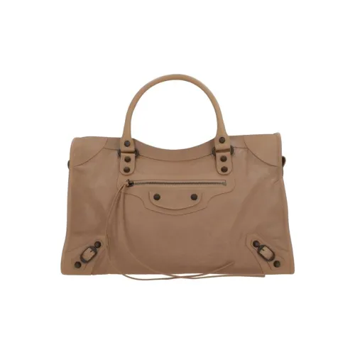 Balenciaga Le City Sheepskin Bag Medium Women's Dark Beige