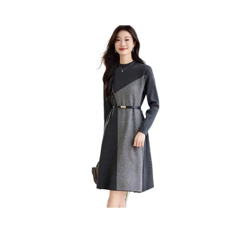 Kangaroo Длинное платье с длинными рукавами для женщин