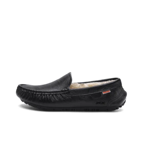 JHCZC Лоферы с резиновой подошвой черные мужские
