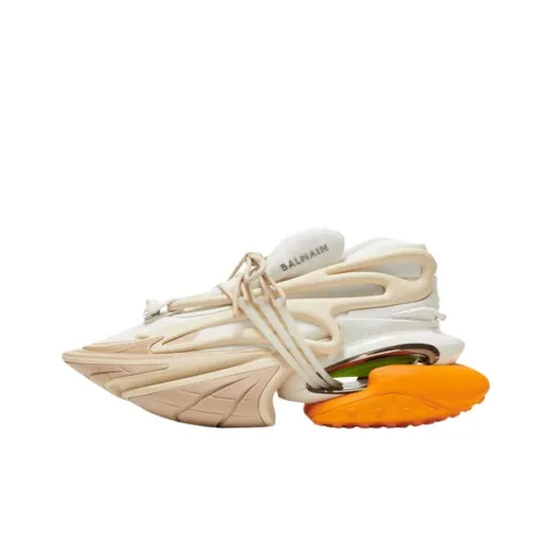 BALMAIN Низкий топ Повседневная обувь Мужская Белый Оранжевый