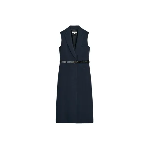 ZARA Морской синий Женские жилеты