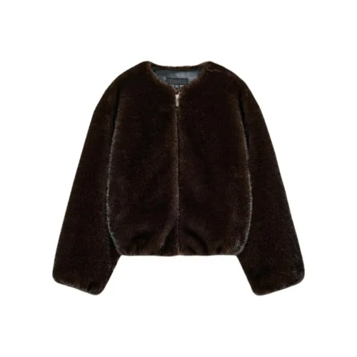 ZARA Темно-коричневые женские бархатные куртки