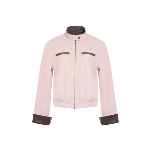 ETSE Pink Leather Куртка Женская Куртка