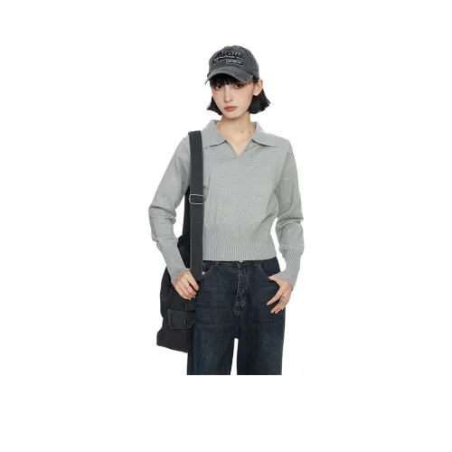 ZVJH Серый Женский Трикотаж