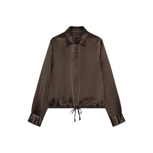 ZARA ZW Series Коричневые Женские Рубашки