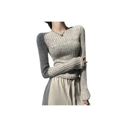 ZVJH Серый Женский Трикотаж