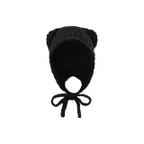 Черный плюшевый медведь, вязаная шапка [с шнурком, стиль]