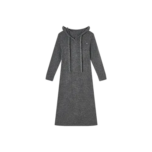 XIANGYING Длинное платье с длинными рукавами женское