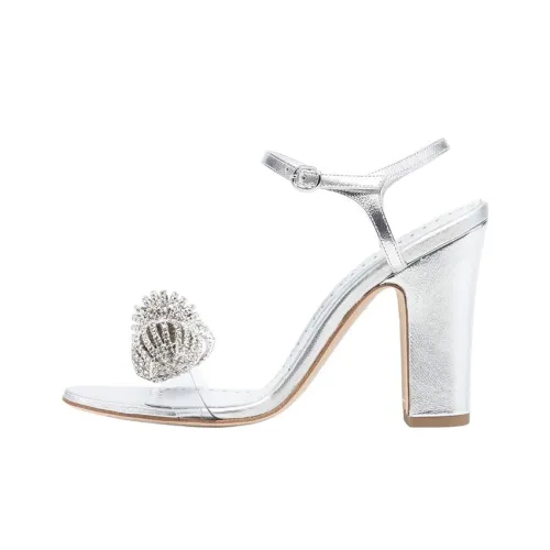 MANOLO BLAHNIK Elhob One Ремешок Сандалии 9,5 см Женские Серебряные