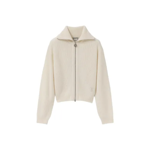 WOOYOUNGMI FW25 Высокий воротник ZIP UP Свитер Женские