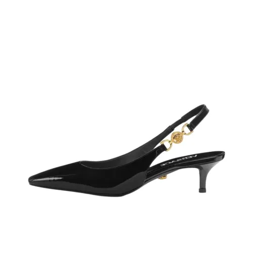 VERSACE Medusa '95 Узкий каблук Высокие каблуки 4,5 см Женские Черный Золотой