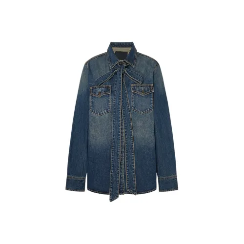 MO CO Джинсовый синий Женские рубашки