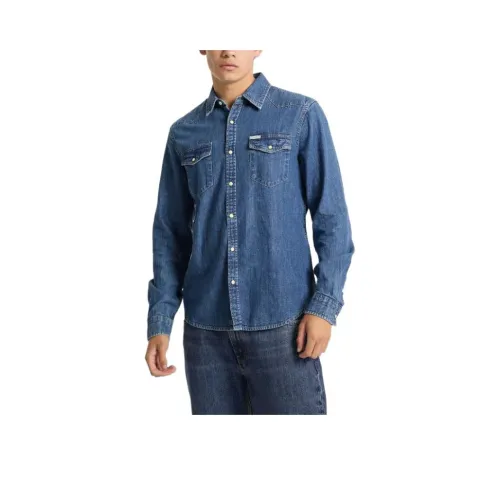 GUESS JEANS Синие Мужские Рубашки