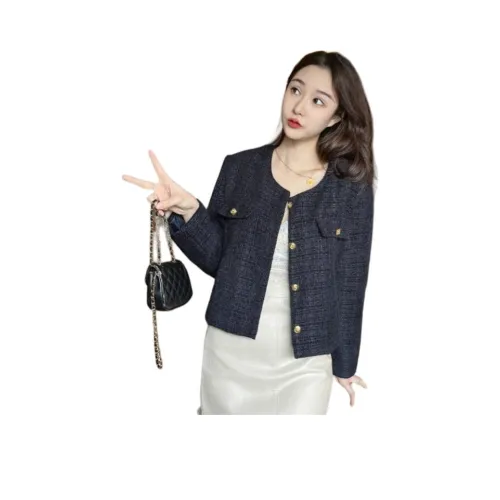 ЮЙЧЖАОЛИНЬ Темно-синий женский короткий пальто