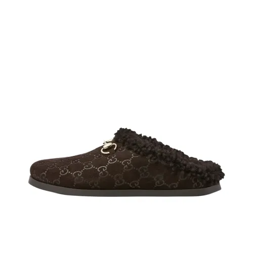 GUCCI Домашние тапочки Женские Темно-коричневый