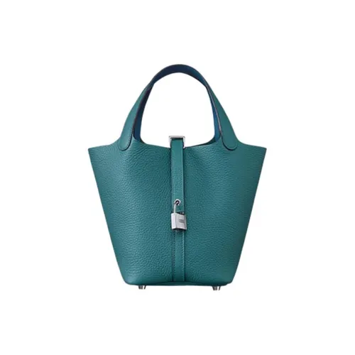 HERMES Picotin Lock Кожа Taurillon Clemence Сумка-ведро Сумка Женская Яшма