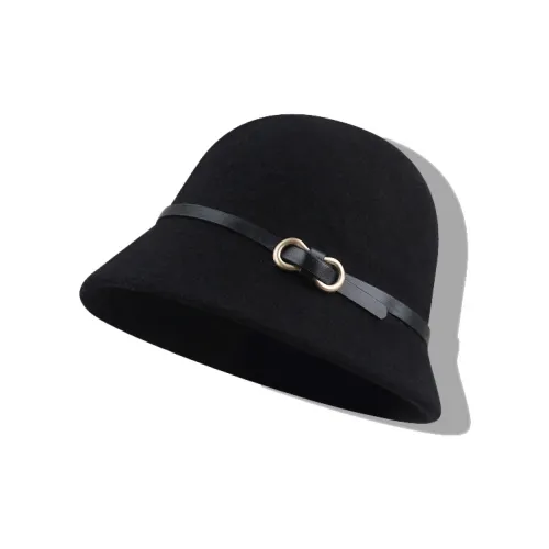 YOUWEI Смесовая шерсть Fashion Versatile Облегающий крой Цилиндр Ведро Круглая макушка Шапки Кепки Женские