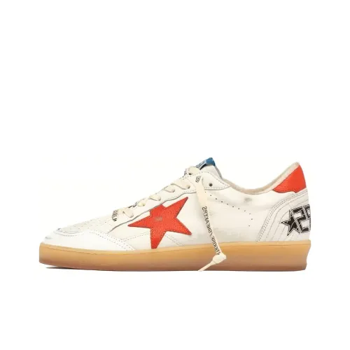 Golden Goose Ball Star Low Топ Стильные Скейтбординги Мужской Белый Красный Потертый