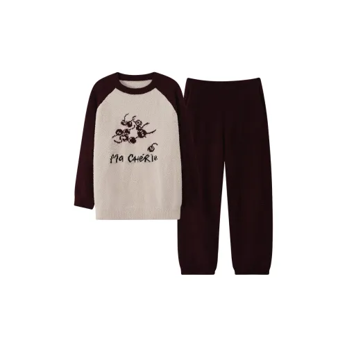 Sha Qian L857012 Бордовый Женские Пижамные Комплекты