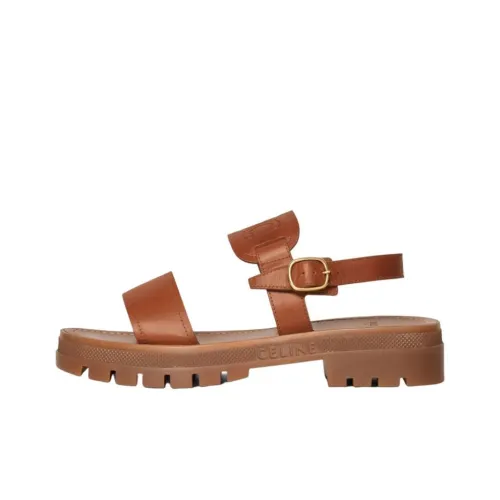 CELINE Triomphe Пляжные сандалии Женские Рыжевато-коричневый