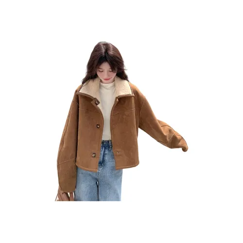 Amyway Кофе Двусторонний Пальто Женское Короткое Пальто