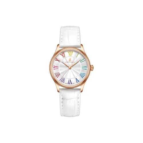 ERNEST BOREL Cocktail Кварцевый механизм Женские часы 31 мм Белый циферблат Корпус из нержавеющей стали Кожаный ремешок