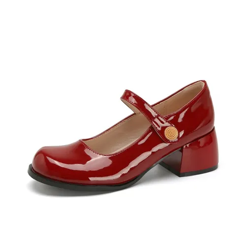 PARK DANCE Туфли Мэри Джейн с грубым каблуком Женские