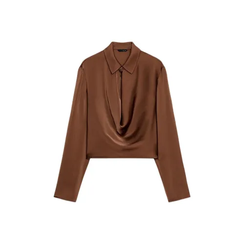 ZARA Коричневые Женские Рубашки